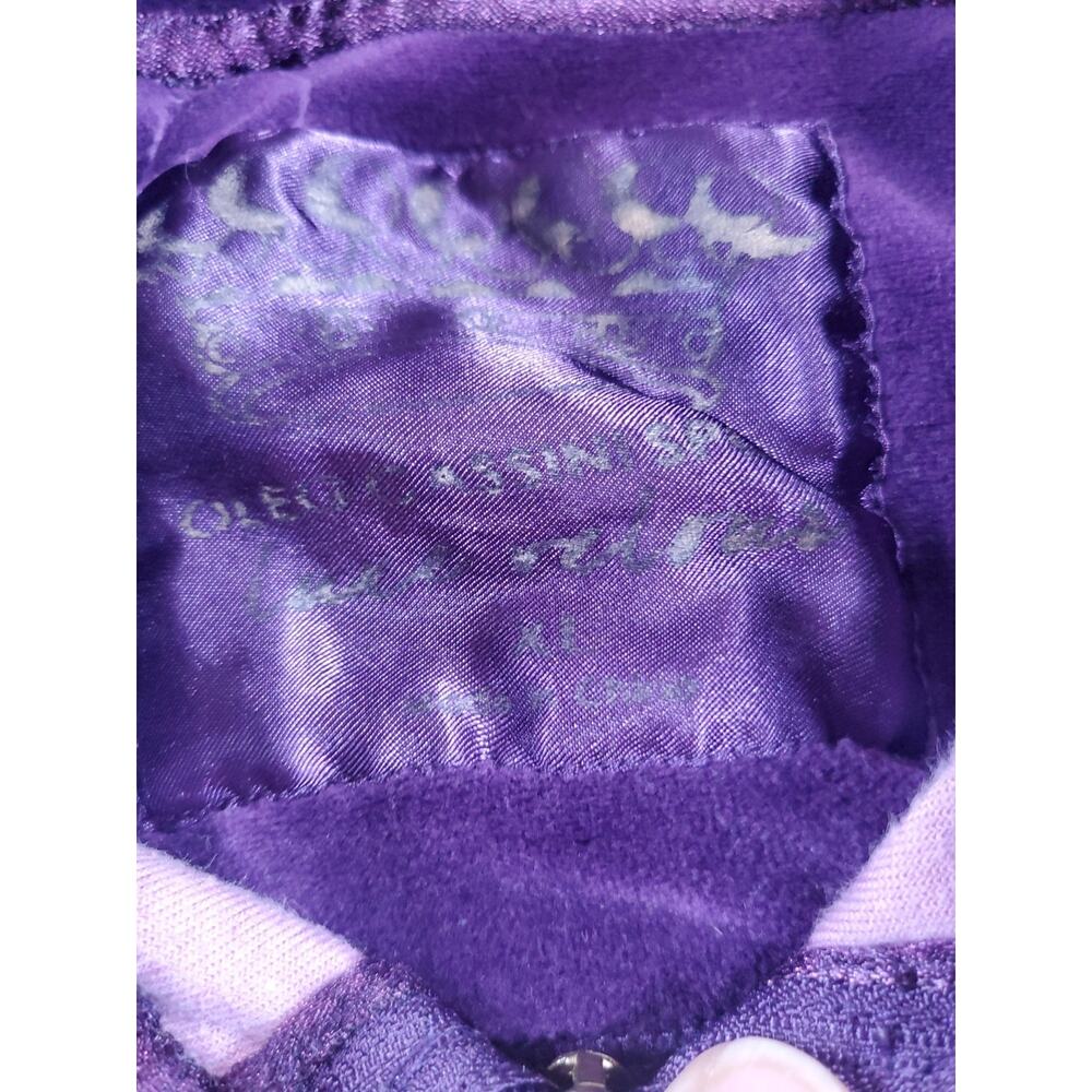 Oleg Cassini Sport Luxe Velour Jacket Womens XL Purple Y2K Track Zip Up - Picture 12 of 15